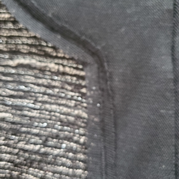 AK ANNE KLEIN BLACK WITH SILVER  JEWEL NECK JACKET ( SIZE 10) - Picture 8 of 9